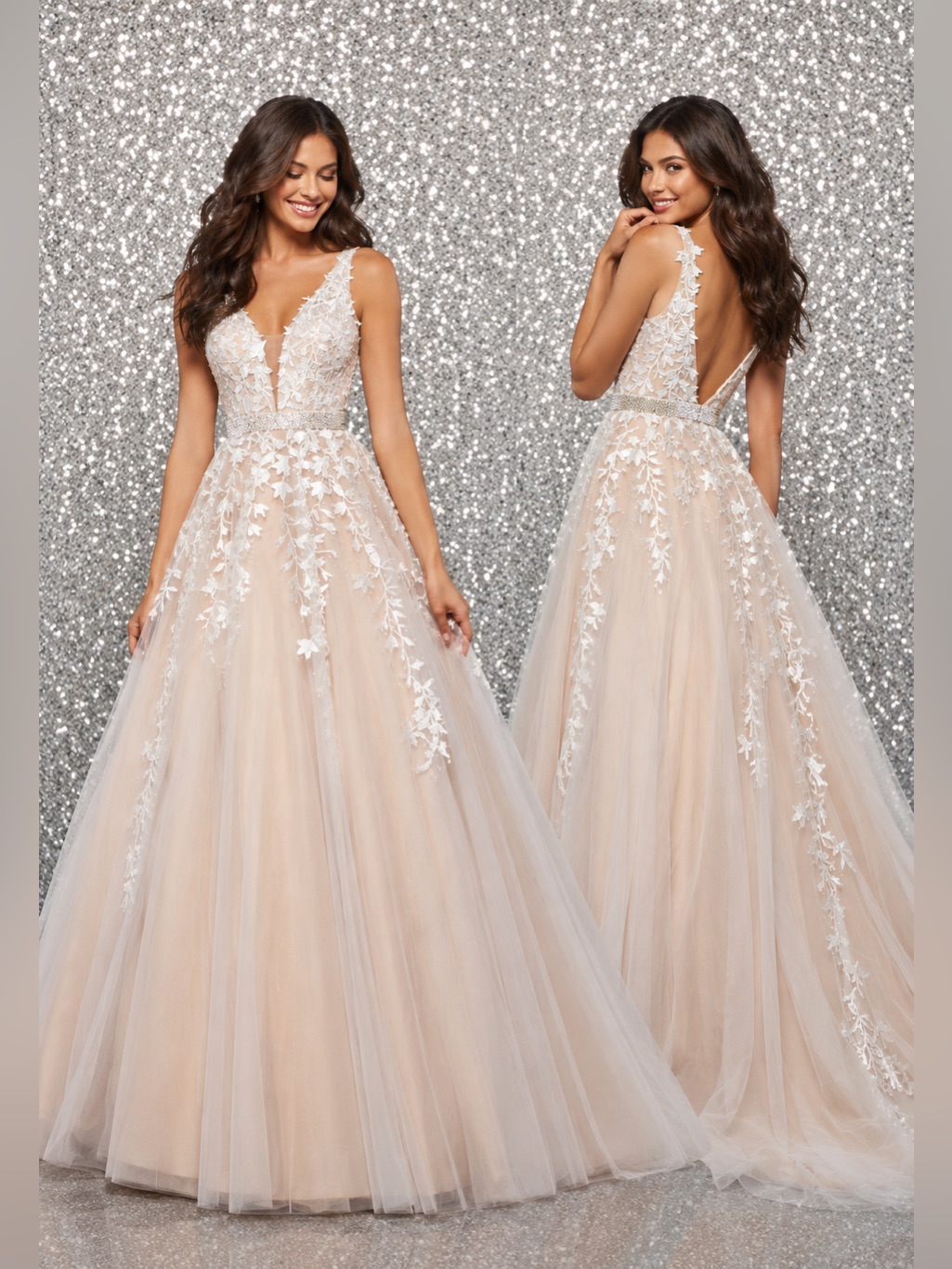 Sherri Hill 11335 Ivory/Nude Lace Formal Wedding Bridal Dress Gown Size Nwt